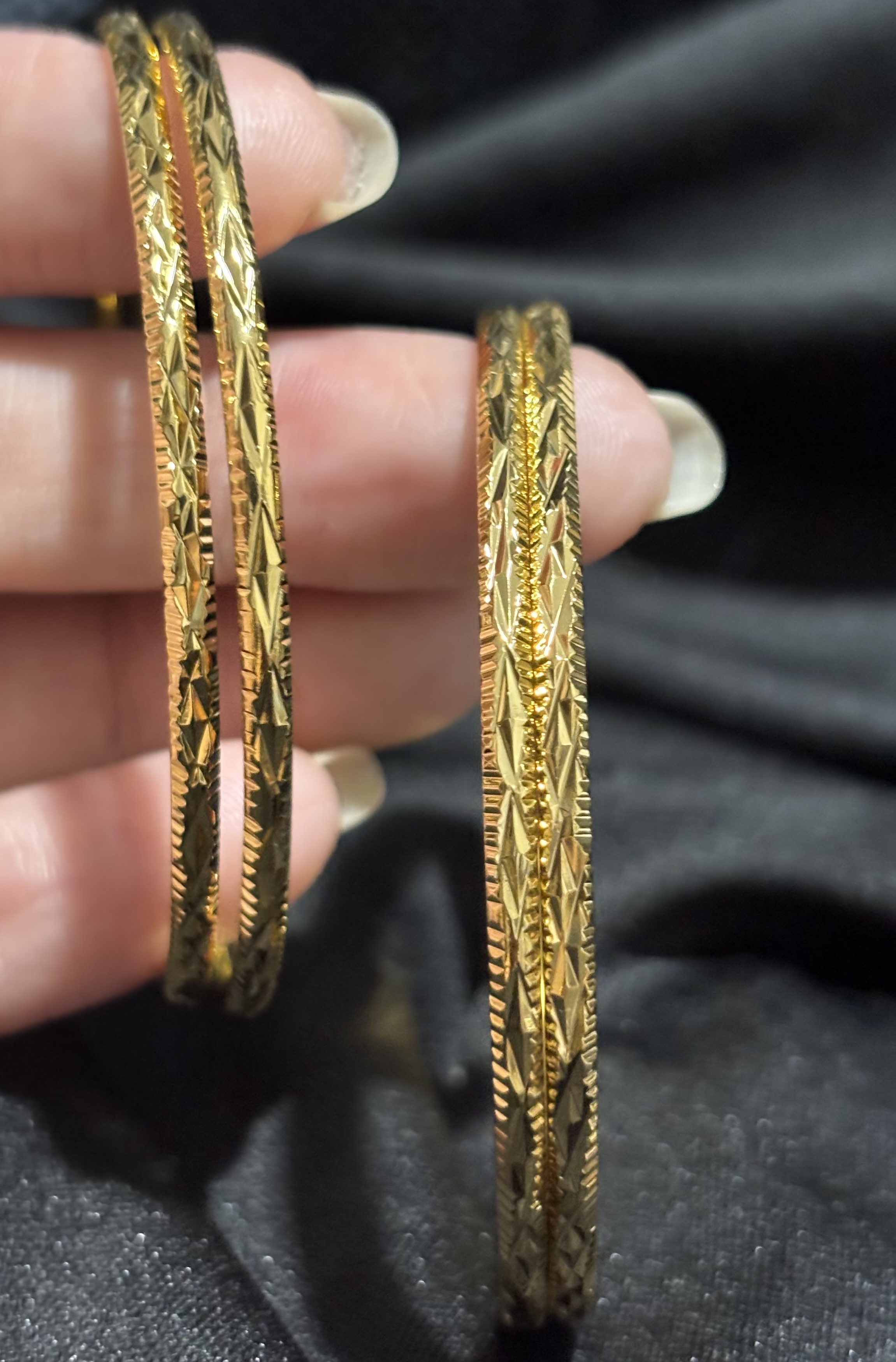 22k Gold plated bangles daily wear pair